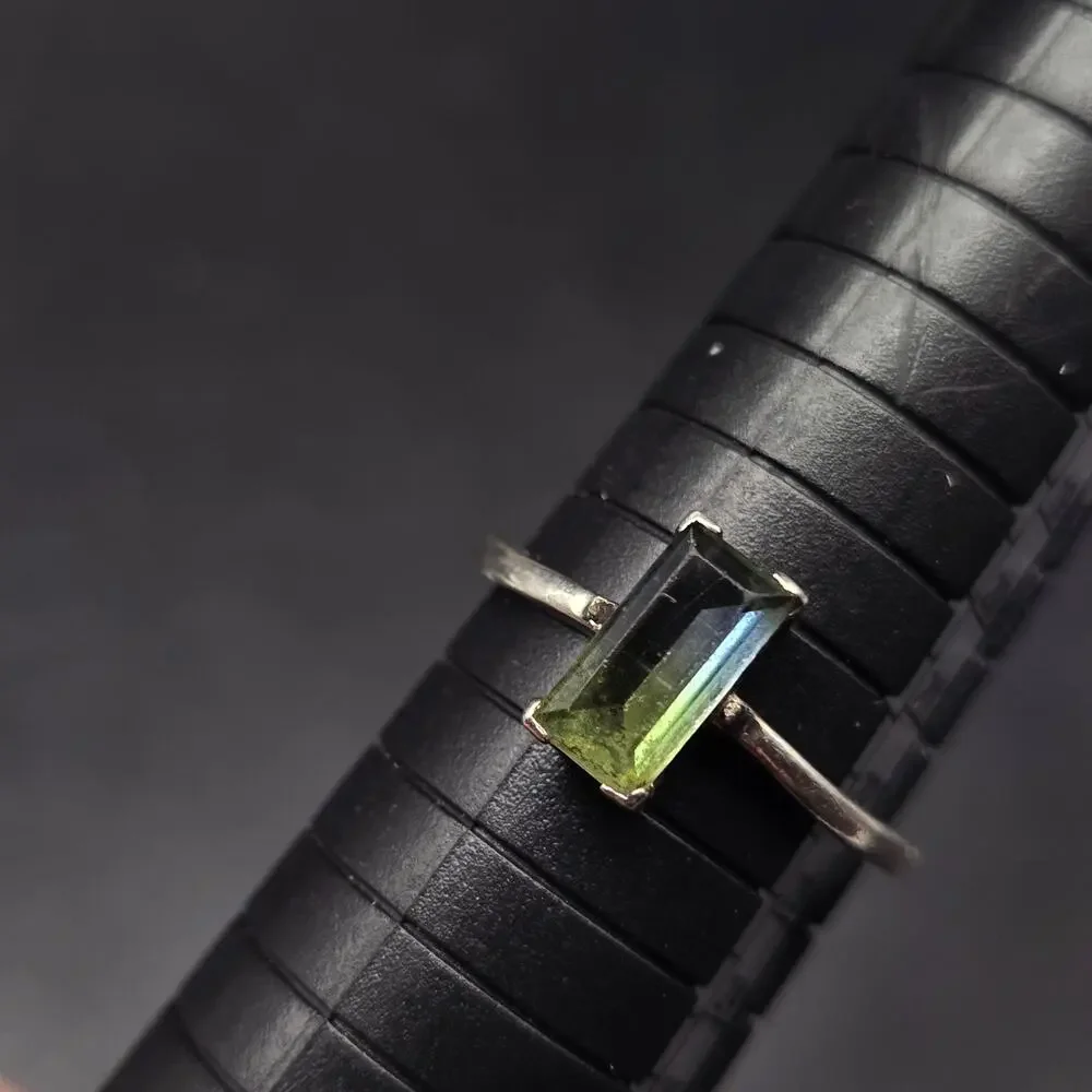 Sterling Silver Tourmaline Ring 925 China JCL CZ  Size 10